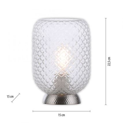 JUST LIGHT. 14906-55 - Bordslampa REISHI 1xE27/40W/230V matt krom