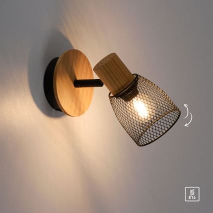 JUST LIGHT. 15191-79 - Väggspotlight TAMIS 1xE14/10W/230V tall