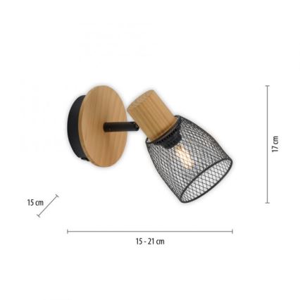 JUST LIGHT. 15191-79 - Väggspotlight TAMIS 1xE14/10W/230V tall