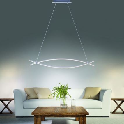 JUST LIGHT. 15382-55 - LED ljuskrona med textilsladd MAJA 2xLED/8,4W/230V matt krom