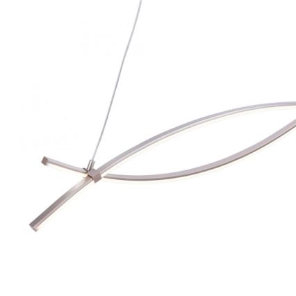 JUST LIGHT. 15382-55 - LED ljuskrona med textilsladd MAJA 2xLED/8,4W/230V matt krom