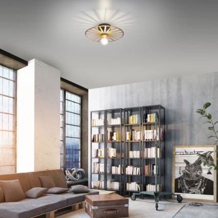 JUST LIGHT. 15635-60 - Taklampa SPIKE 1xE27/40W/230V diameter 30 cm mässing