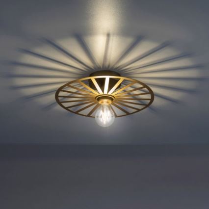 JUST LIGHT. 15635-60 - Taklampa SPIKE 1xE27/40W/230V diameter 30 cm mässing