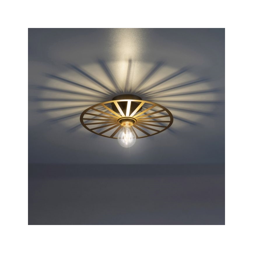 JUST LIGHT. 15635-60 - Taklampa SPIKE 1xE27/40W/230V diameter 30 cm mässing