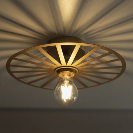 JUST LIGHT. 15635-60 - Taklampa SPIKE 1xE27/40W/230V diameter 30 cm mässing