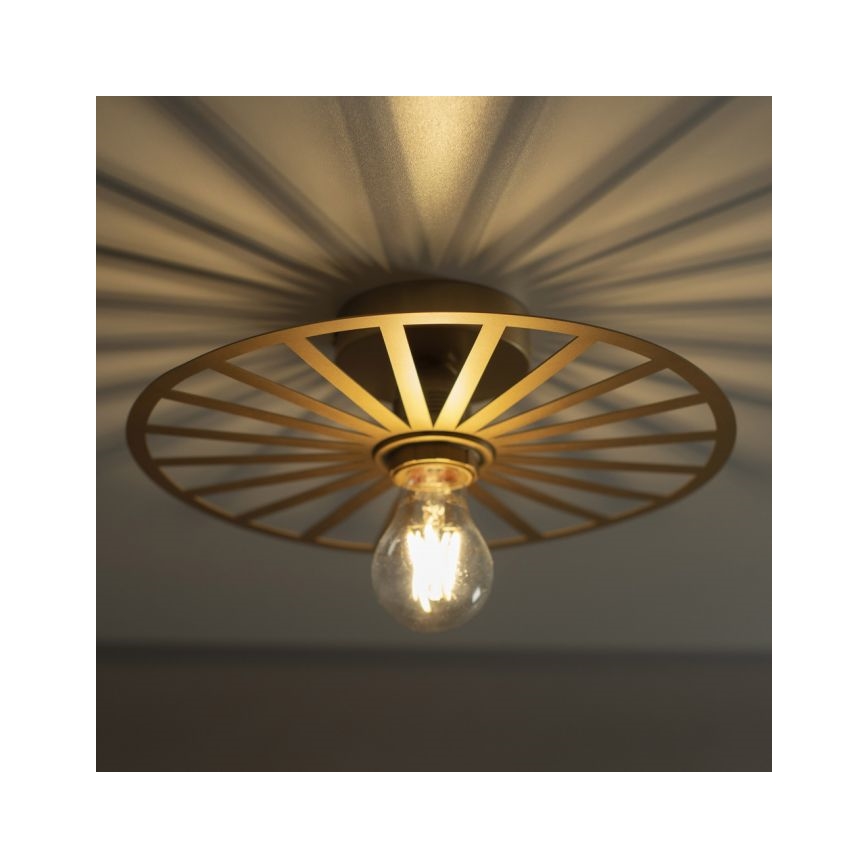 JUST LIGHT. 15635-60 - Taklampa SPIKE 1xE27/40W/230V diameter 30 cm mässing