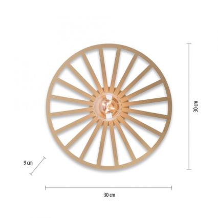 JUST LIGHT. 15635-60 - Taklampa SPIKE 1xE27/40W/230V diameter 30 cm mässing