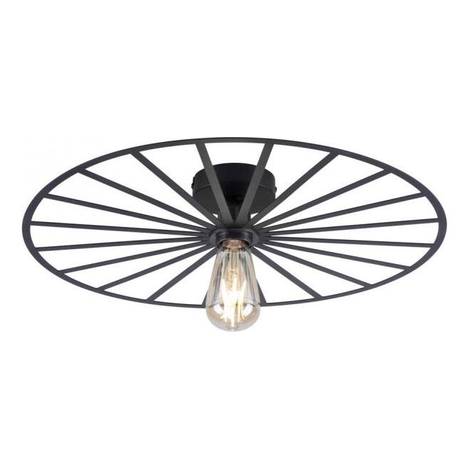 JUST LIGHT. 15636-18 - Taklampa SPIKE 1xE27/40W/230V diameter 50 cm svart