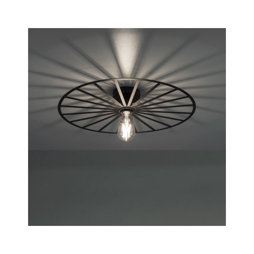 JUST LIGHT. 15636-18 - Taklampa SPIKE 1xE27/40W/230V diameter 50 cm svart