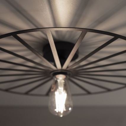 JUST LIGHT. 15636-18 - Taklampa SPIKE 1xE27/40W/230V diameter 50 cm svart