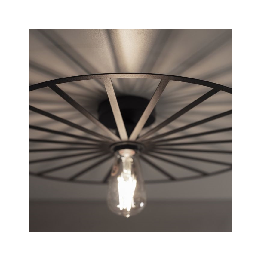 JUST LIGHT. 15636-18 - Taklampa SPIKE 1xE27/40W/230V diameter 50 cm svart