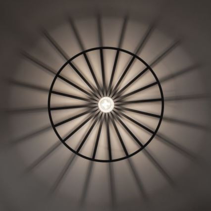 JUST LIGHT. 15636-18 - Taklampa SPIKE 1xE27/40W/230V diameter 50 cm svart