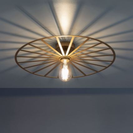 JUST LIGHT. 15636-60 - Taklampa SPIKE 1xE27/40W/230V diameter 50 cm mässing