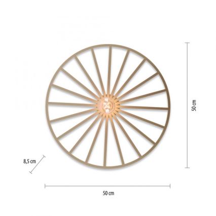 JUST LIGHT. 15636-60 - Taklampa SPIKE 1xE27/40W/230V diameter 50 cm mässing