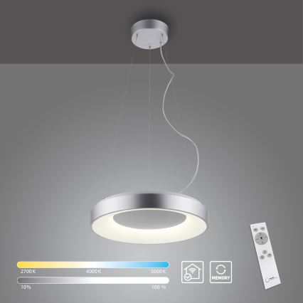 JUST LIGHT. 17075-21 - LED ljusreglerad ljuskrona på textilsladd KETO ANIKA LED/26,5W/230V 2700-5000K + fjärrkontroll