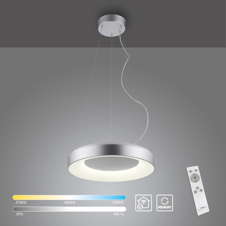 JUST LIGHT. 17075-21 - LED ljusreglerad ljuskrona på textilsladd KETO ANIKA LED/26,5W/230V 2700-5000K + fjärrkontroll