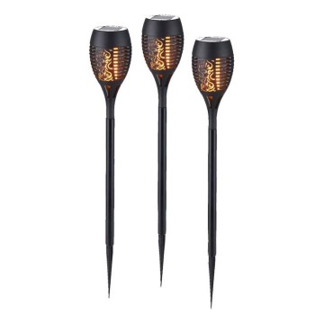 JUST LIGHT. 19106-18-3 - KIT 3x LED solcellsbelysning FACKEL LED/0,24W/3,7V IP44 svart