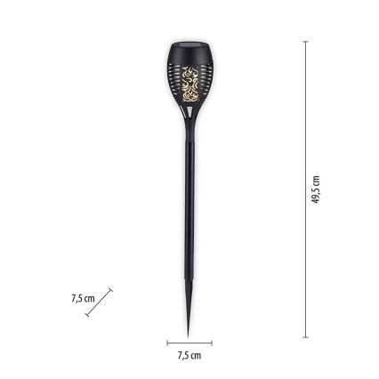 JUST LIGHT. 19106-18-3 - KIT 3x LED solcellsbelysning FACKEL LED/0,24W/3,7V IP44 svart