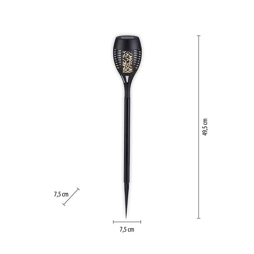 JUST LIGHT. 19106-18-3 - KIT 3x LED solcellsbelysning FACKEL LED/0,24W/3,7V IP44 svart