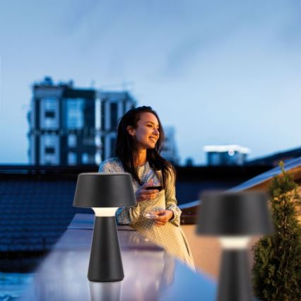 JUST LIGHT. 19260-18 - LED Ljusreglerad beröring utomhus lampa ABERA LED/3W/3,7V 2000 mAh USB IP54 svart