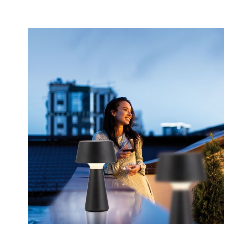 JUST LIGHT. 19260-18 - LED Ljusreglerad beröring utomhus lampa ABERA LED/3W/3,7V 2000 mAh USB IP54 svart