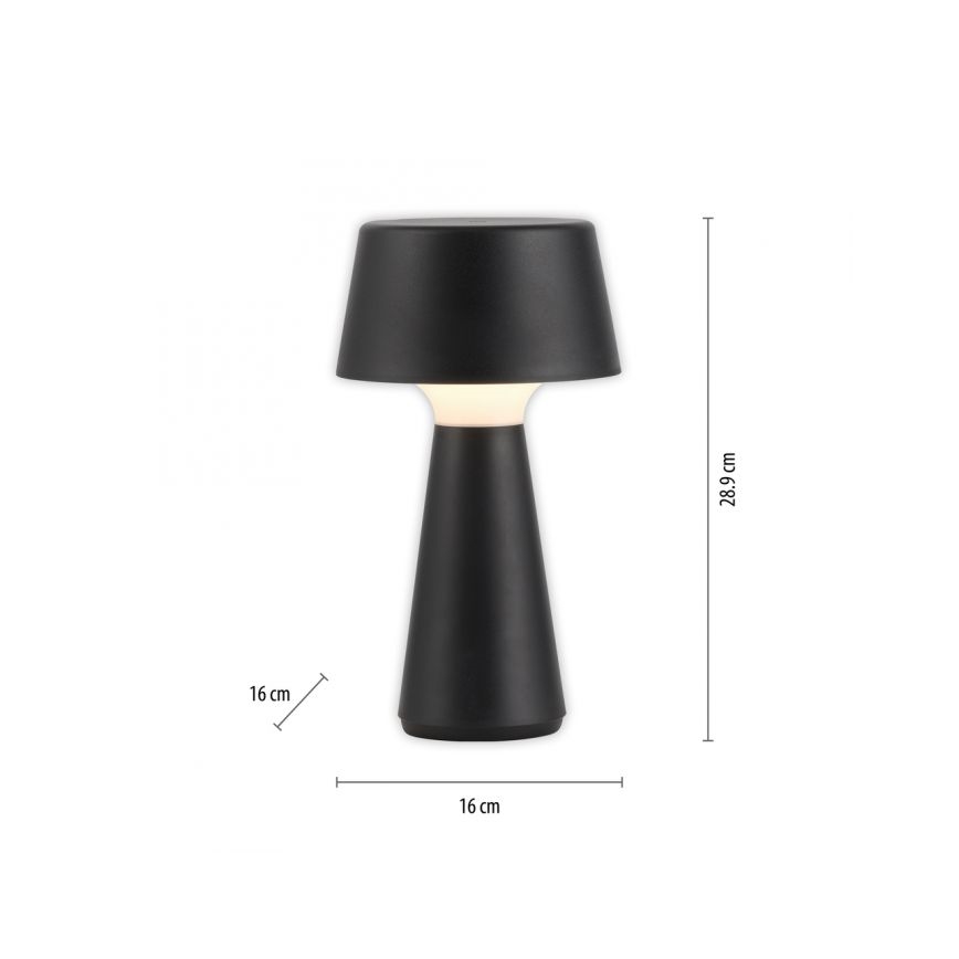 JUST LIGHT. 19260-18 - LED Ljusreglerad beröring utomhus lampa ABERA LED/3W/3,7V 2000 mAh USB IP54 svart