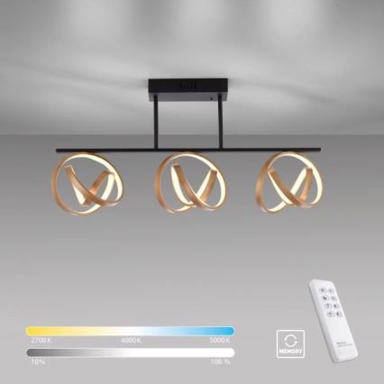 JUST LIGHT. 6245-18 - Dimbar LED ytmonterad ljuskrona LOOP 3xLED/11W/230V 2700-5000K + fjärrkontroll