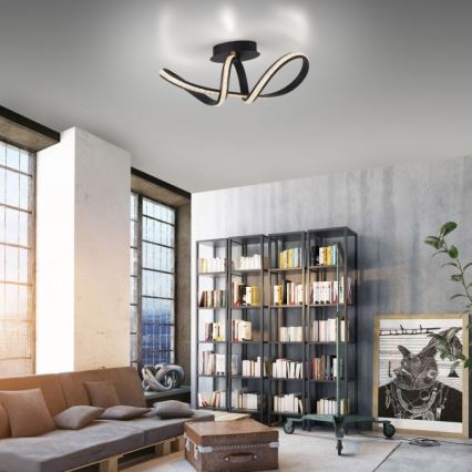 JUST LIGHT. 8475-18 - Dimbar LED ytmonterad ljuskrona BRILLA LED/29W/230V svart