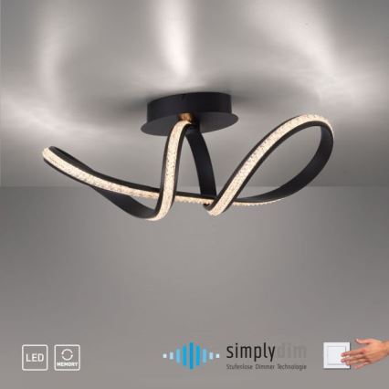 JUST LIGHT. 8475-18 - Dimbar LED ytmonterad ljuskrona BRILLA LED/29W/230V svart