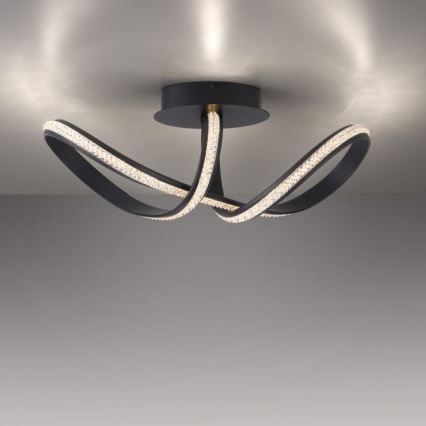 JUST LIGHT. 8475-18 - Dimbar LED ytmonterad ljuskrona BRILLA LED/29W/230V svart