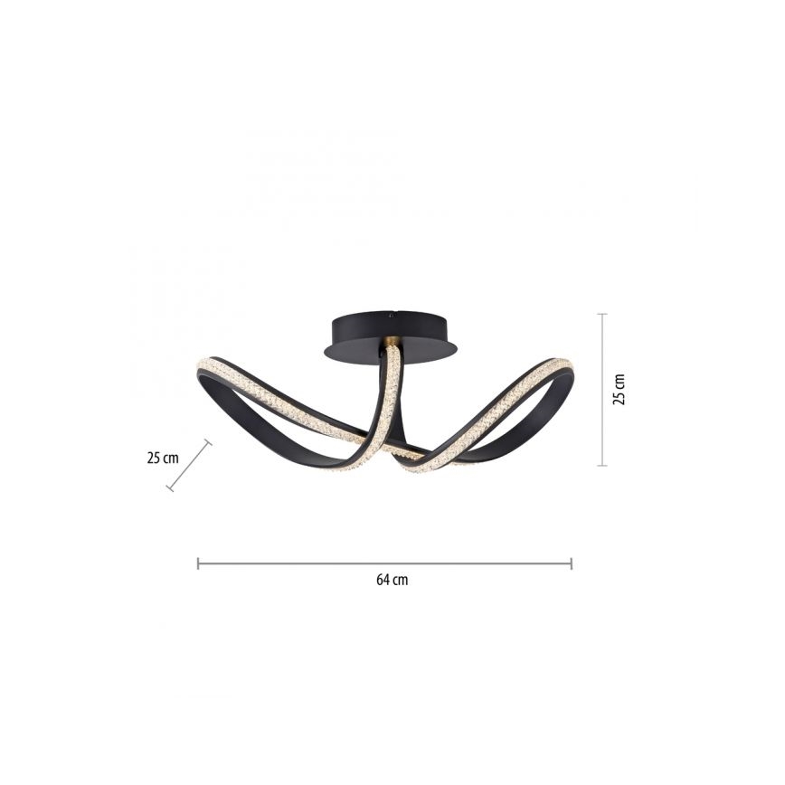 JUST LIGHT. 8475-18 - Dimbar LED ytmonterad ljuskrona BRILLA LED/29W/230V svart