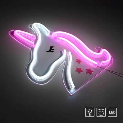 JUST LIGHT. 85025-70 - LED Neon väggdekoration NEON LED/6,5W/5V enhörning