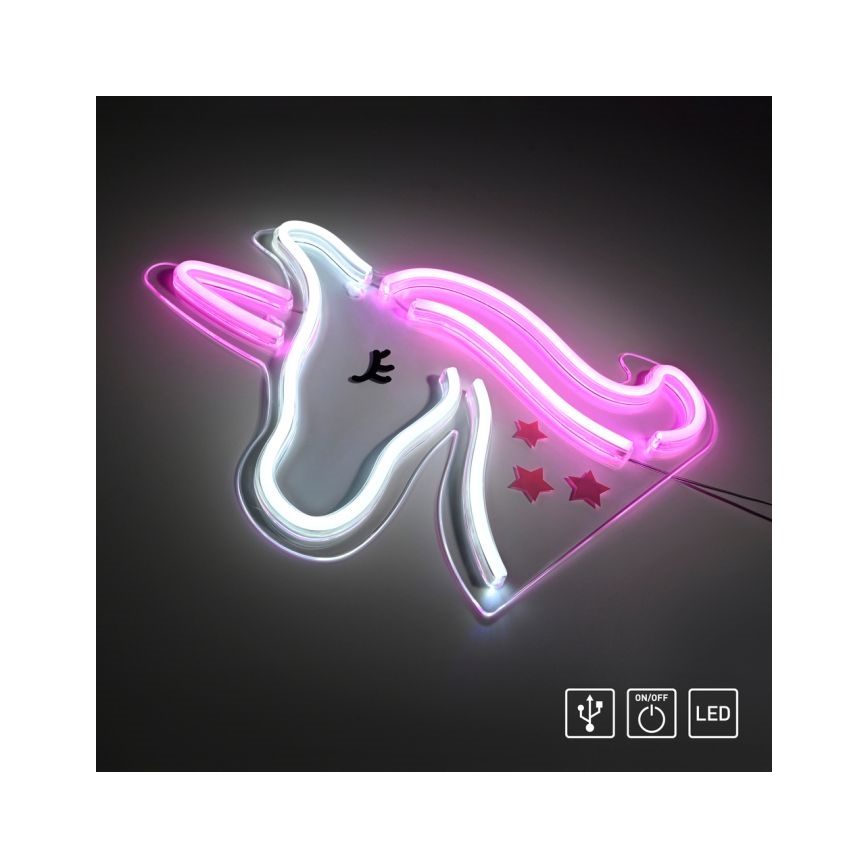 JUST LIGHT. 85025-70 - LED Neon väggdekoration NEON LED/6,5W/5V enhörning
