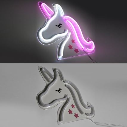 JUST LIGHT. 85025-70 - LED Neon väggdekoration NEON LED/6,5W/5V enhörning