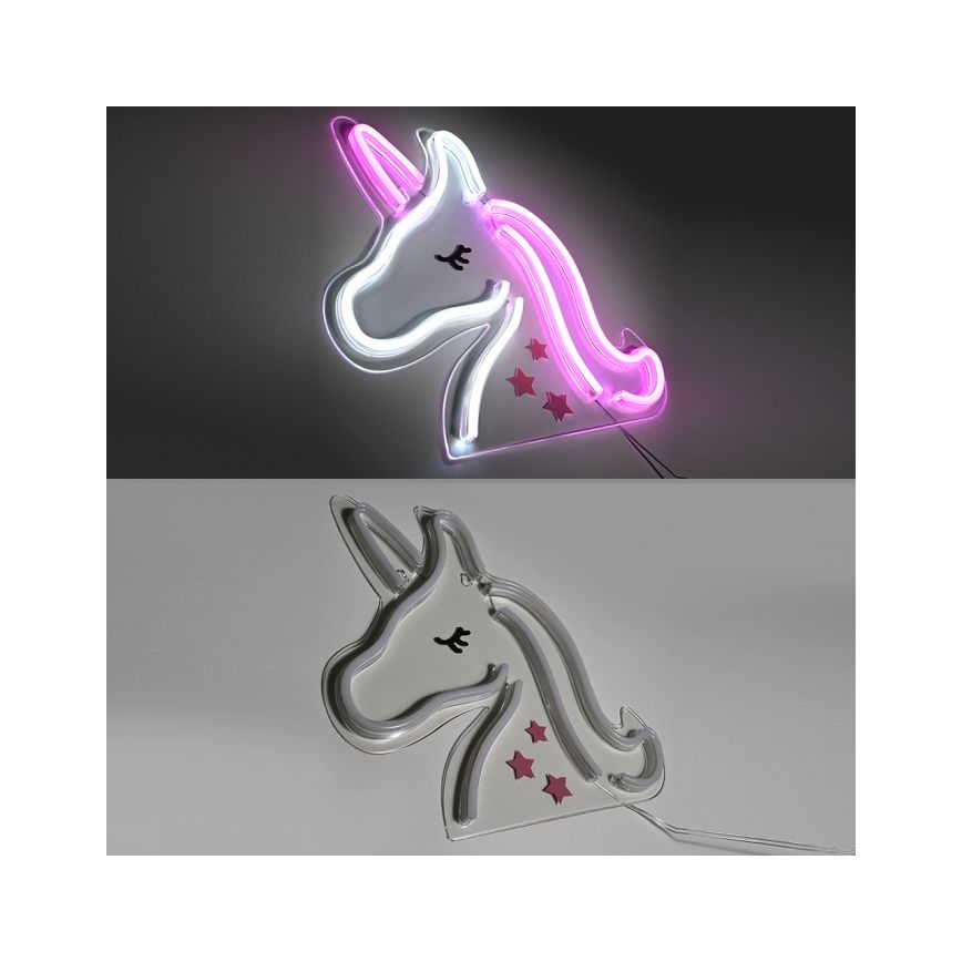 JUST LIGHT. 85025-70 - LED Neon väggdekoration NEON LED/6,5W/5V enhörning