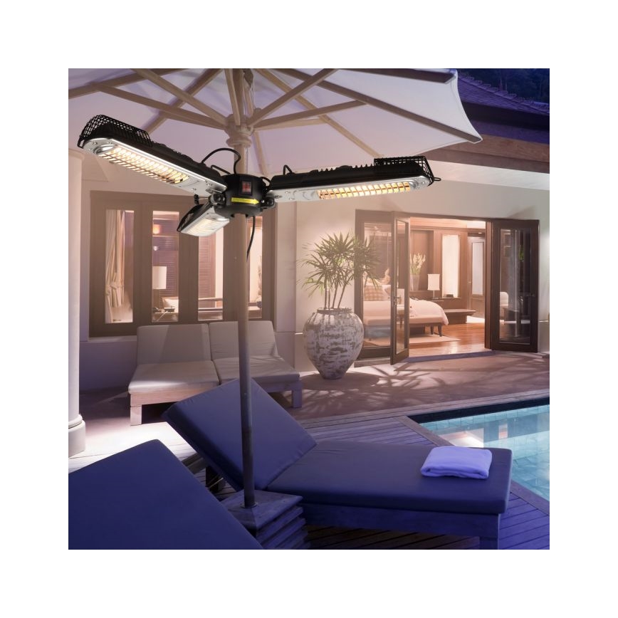JUST LIGHT. 99513-18 - Utomhus värmeelement GLOW 3x650W/1300W/2000W/230V IP34