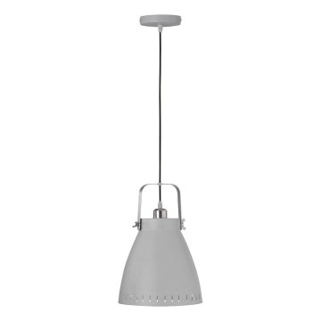 JUST LIGHT. L11160-16 - Ljuskrona med textilsladd EVA 1xE27/60W/230V diameter 26,5 grå