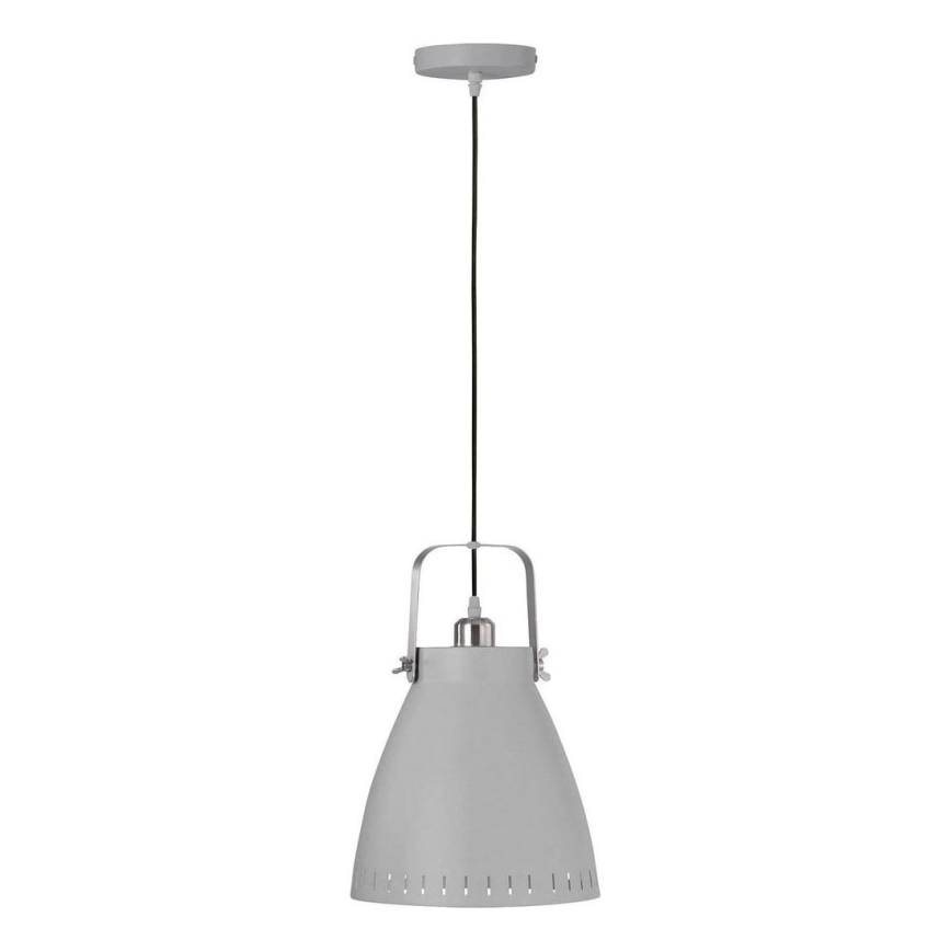 JUST LIGHT. L11160-16 - Ljuskrona med textilsladd EVA 1xE27/60W/230V diameter 26,5 grå