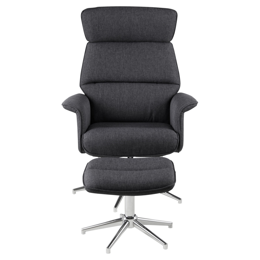 Fåtölj med fotstöd DELIA mörkgrå