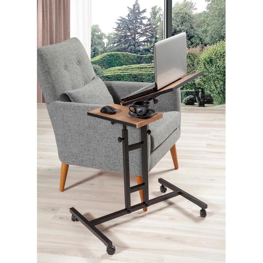 Justerbart bord GLEN 87x67 cm brun/svart