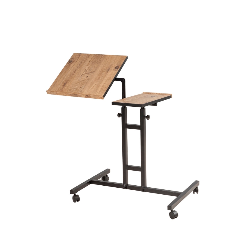 Justerbart bord GLEN 87x67 cm brun/svart