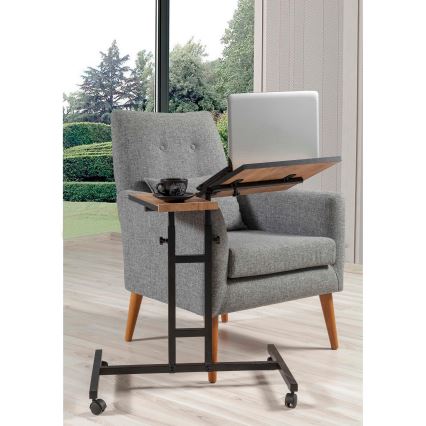 Justerbart bord GLEN 87x67 cm brun/svart