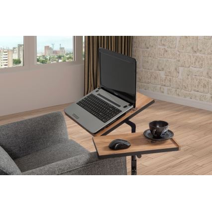 Justerbart bord GLEN 87x67 cm brun/svart