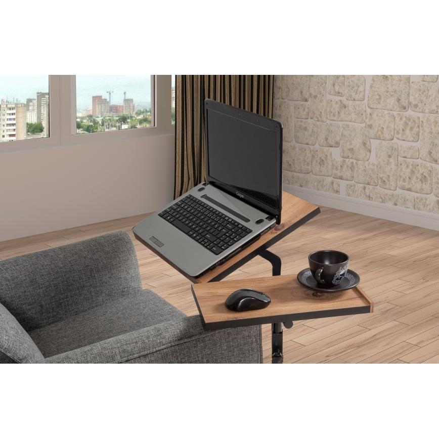 Justerbart bord GLEN 87x67 cm brun/svart