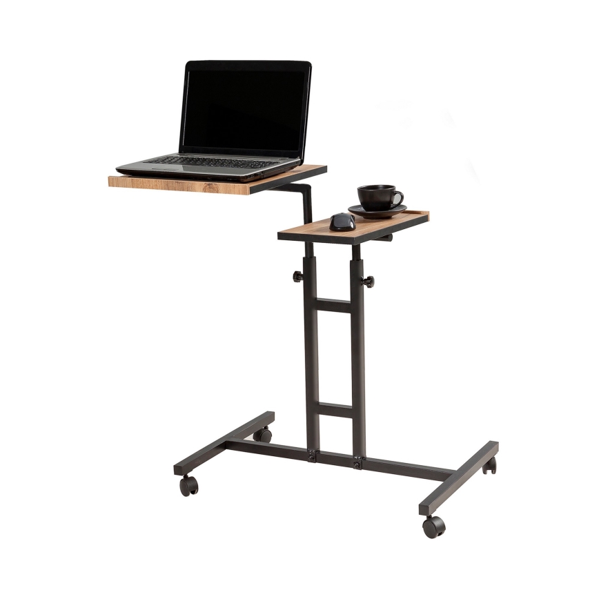 Justerbart bord GLEN 87x67 cm brun/svart