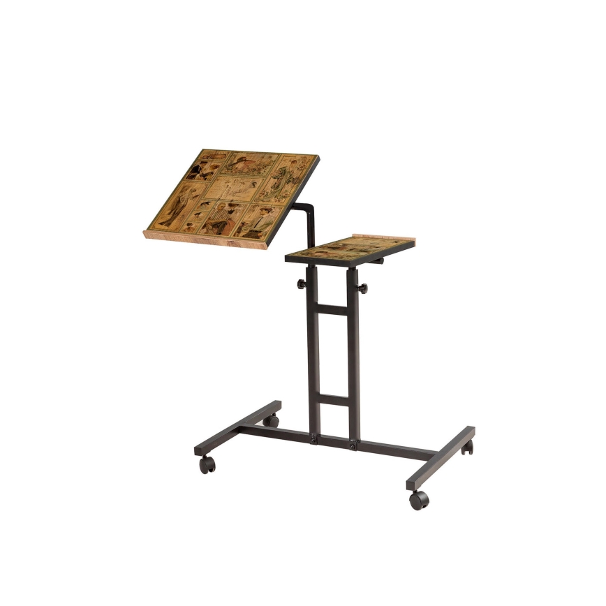 Justerbart bord GLEN 87x67 cm brun/svart