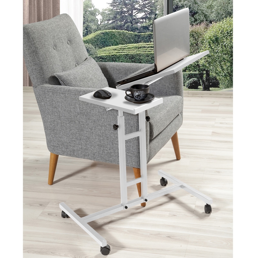 Justerbart bord GLEN 87x67 cm vit