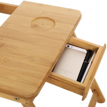 Justerbart laptopbord för sängen LAT, brun
