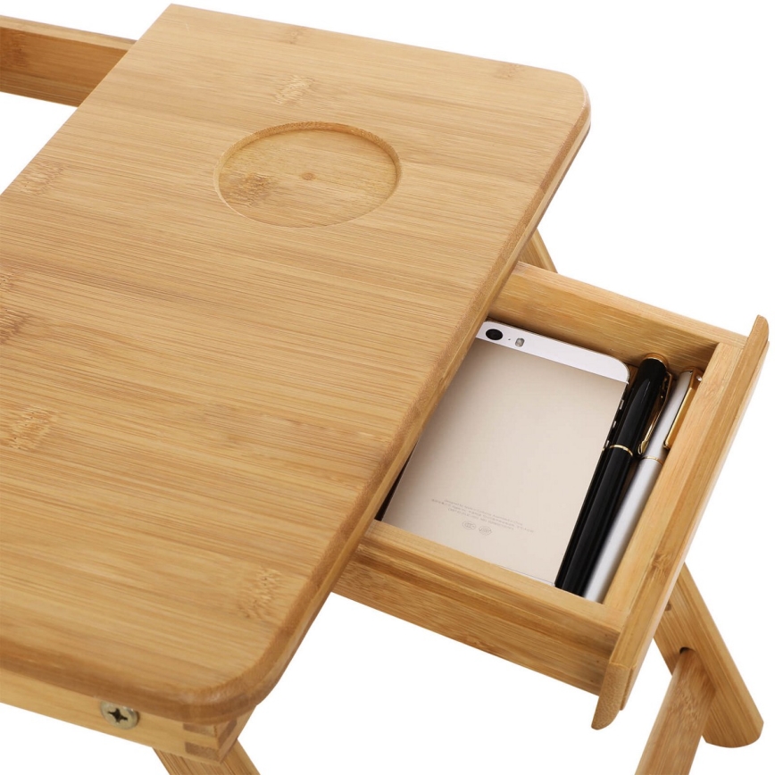 Justerbart laptopbord för sängen LAT, brun