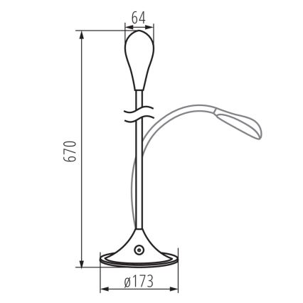 LED Ljusreglerad flexibel bordslampa FRANCO LED/6,8W/230V svart